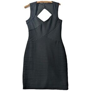 Eliza J Black Ribbed Bodycon Dress‎ Cutout Back Sleeveless Women's 6